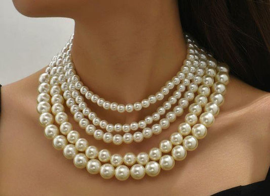 Big Pearl Collar Necklace