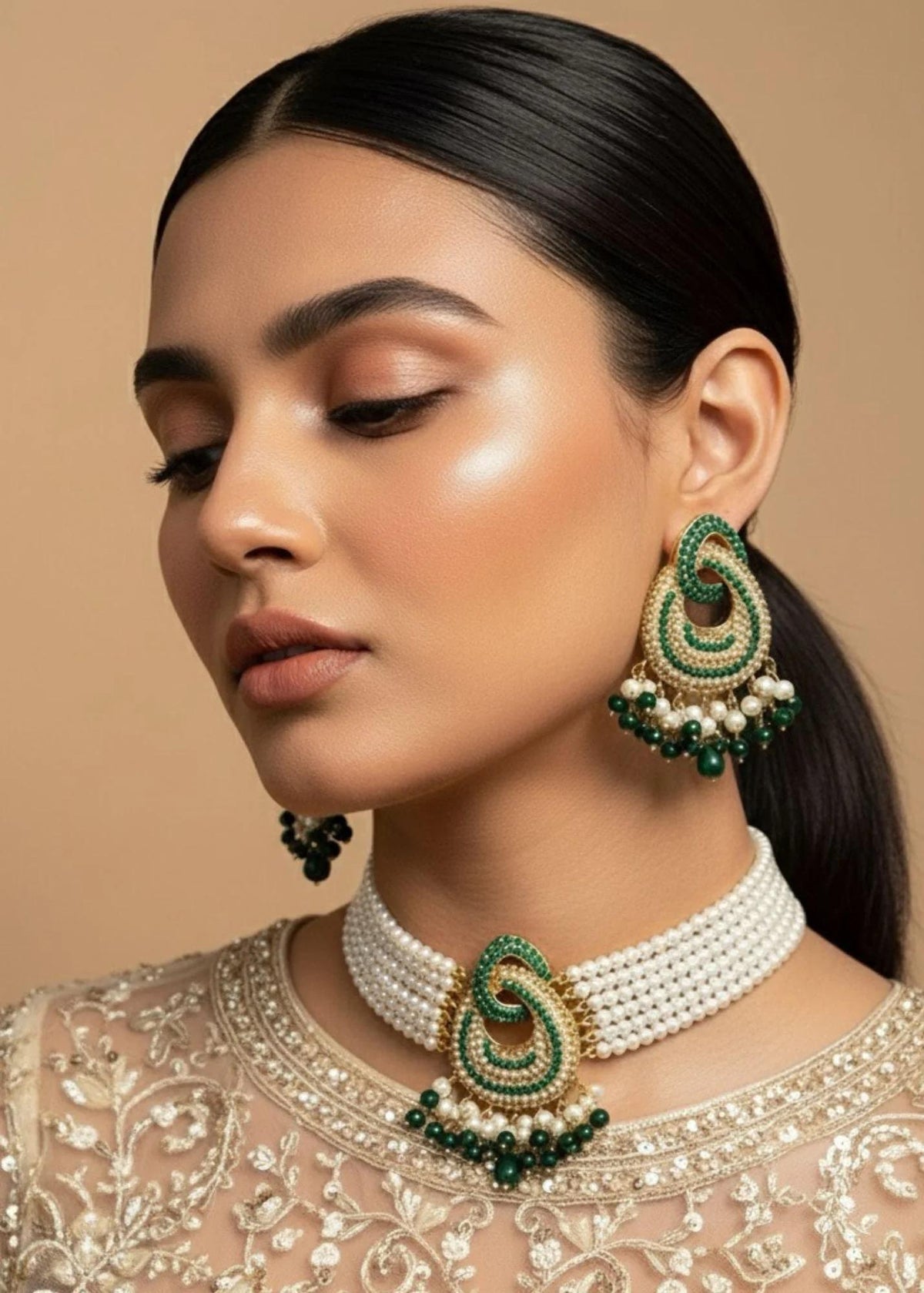 Emerald Kundan Choker