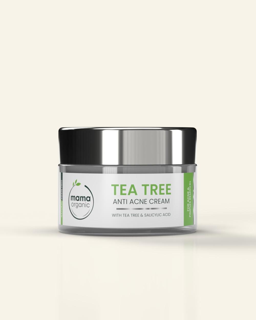 Tea Tree Anti Acne Cream - 50g For Control Acne & Pimples With Tea Tree & Salicylic Acid