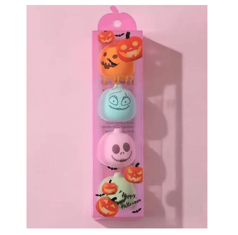 Cute Halloween Pumpkin Shape Makeup Beauty Blender Pack of 4