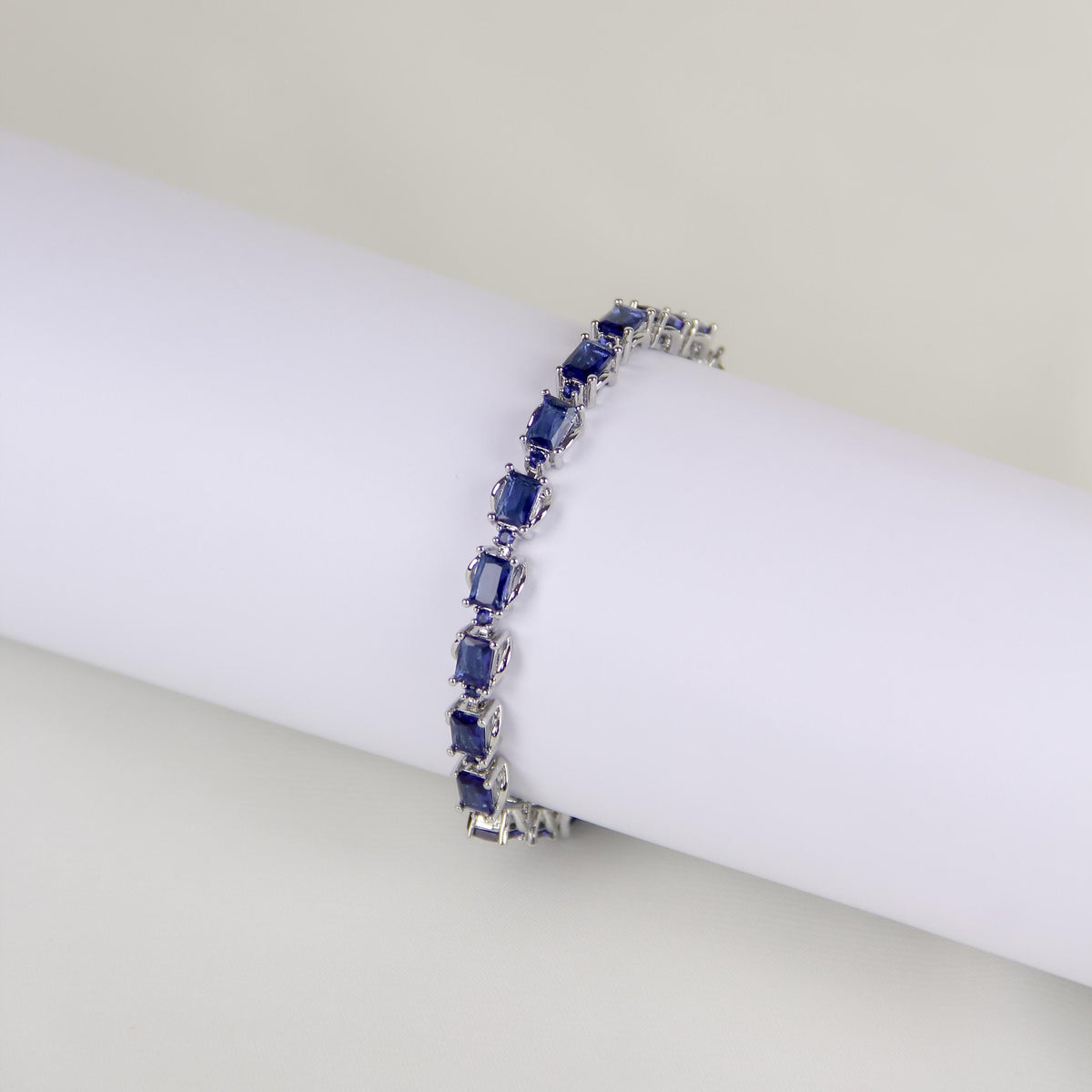 Cut Sapphire Simulant Tennis Bracelet