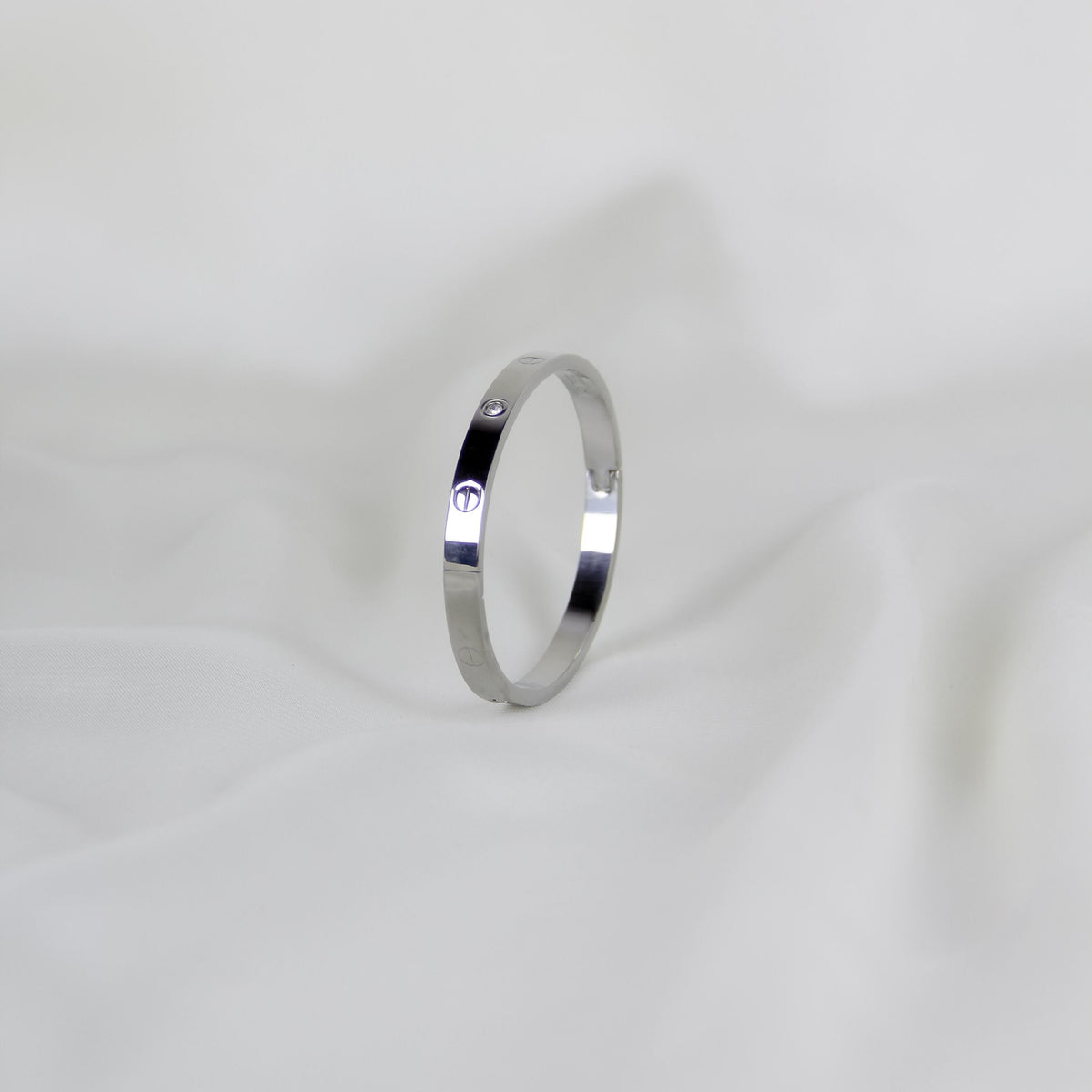 Silver-tone Screw Bracelet