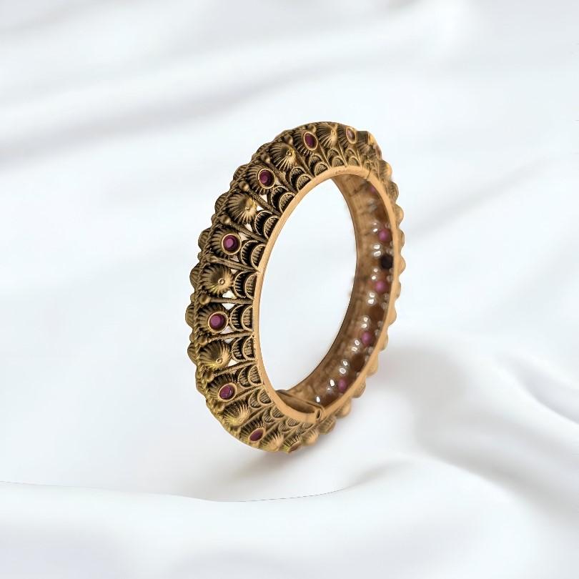 Antique Gold & Ruby Bangle