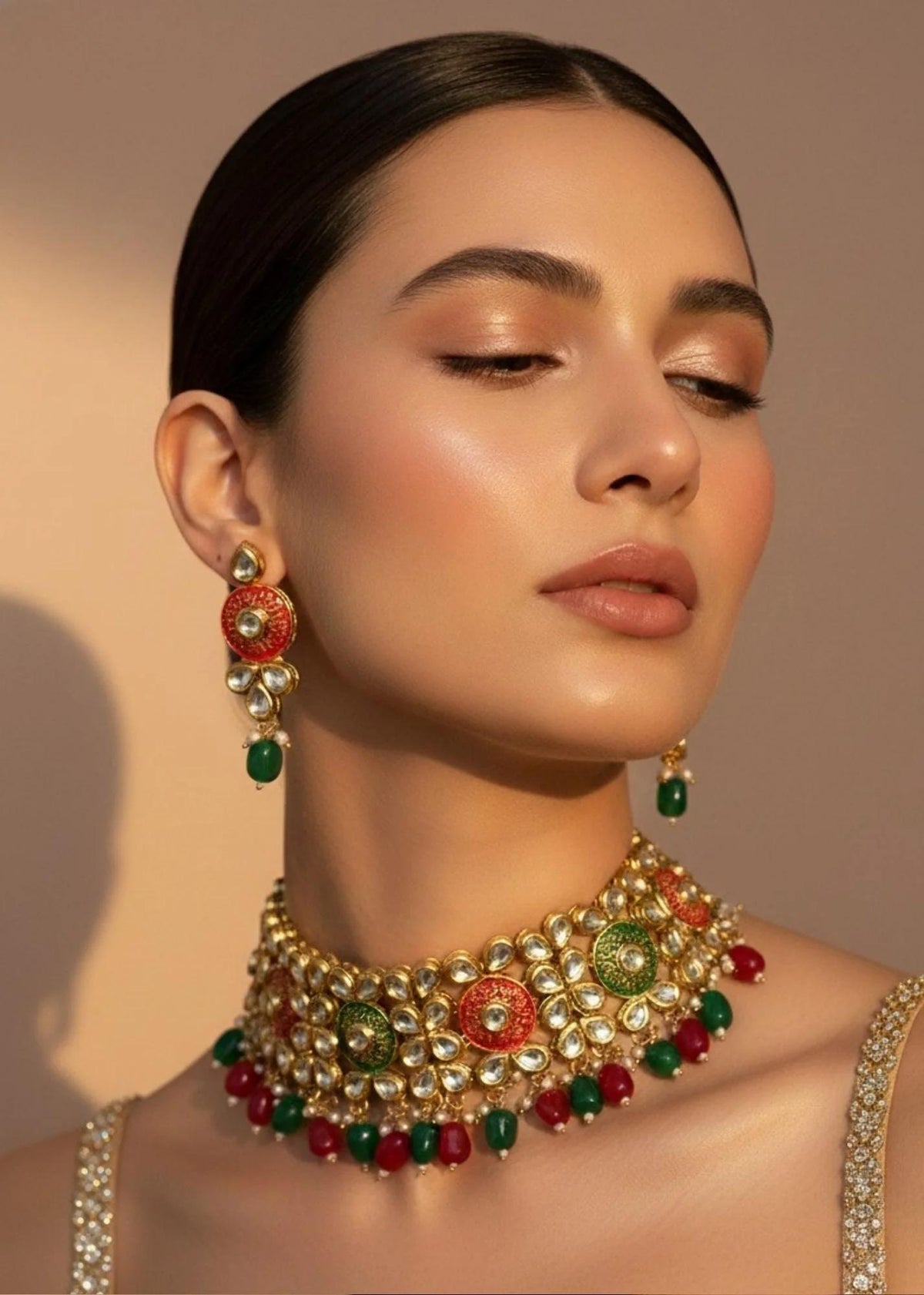 Vibrant Kundan Meenakari Choker