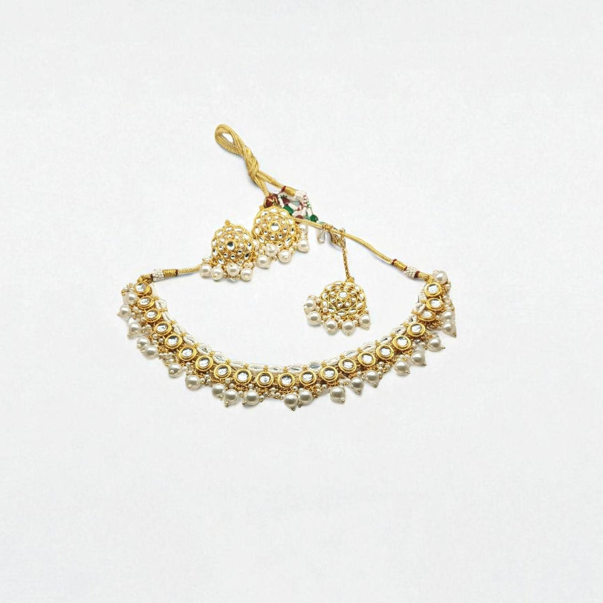 Zayna Kundan White Bead Choker