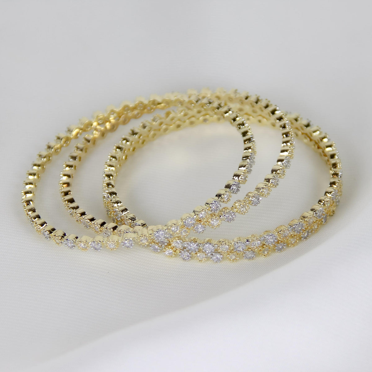 Sparkling Crystal Bangle Set