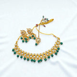 Zayna Kundan Green Bead Choker