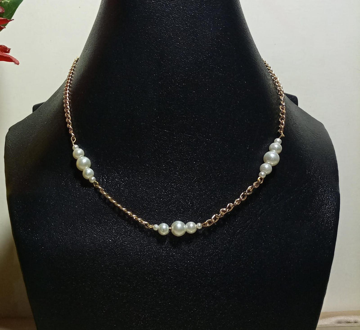 Sleek Golden Chain With PEARL