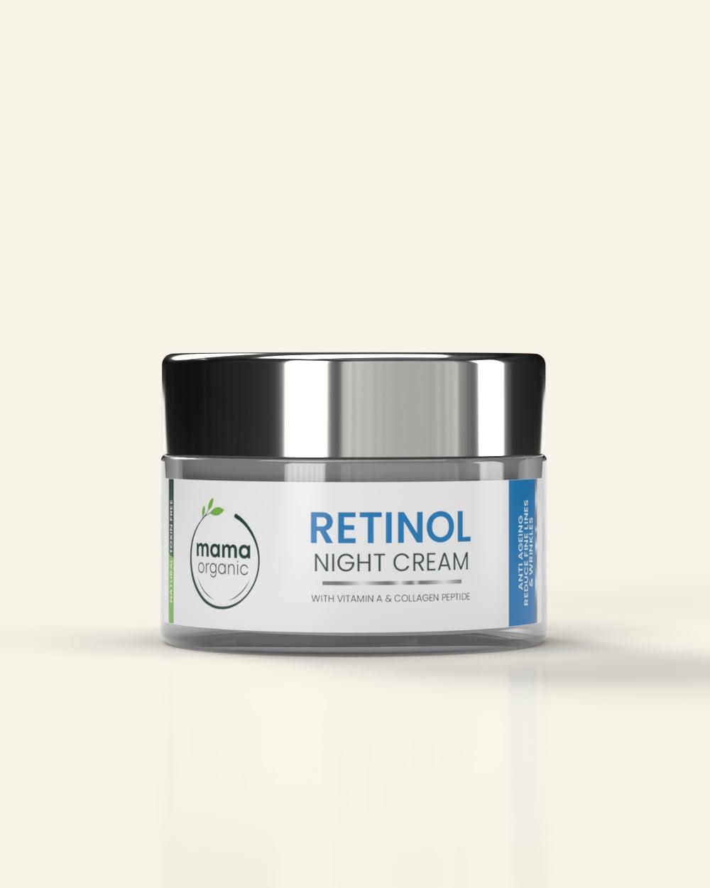 Retinol Night Cream - 50g For Anti-aging, Reduce Fine Lines & Wrinkles With Retinol & Niacinamide
