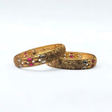 Ethnic Dual Gold Bangle Set