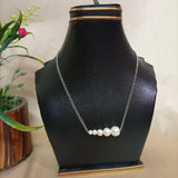 Silver Chain With Hanging Pearl