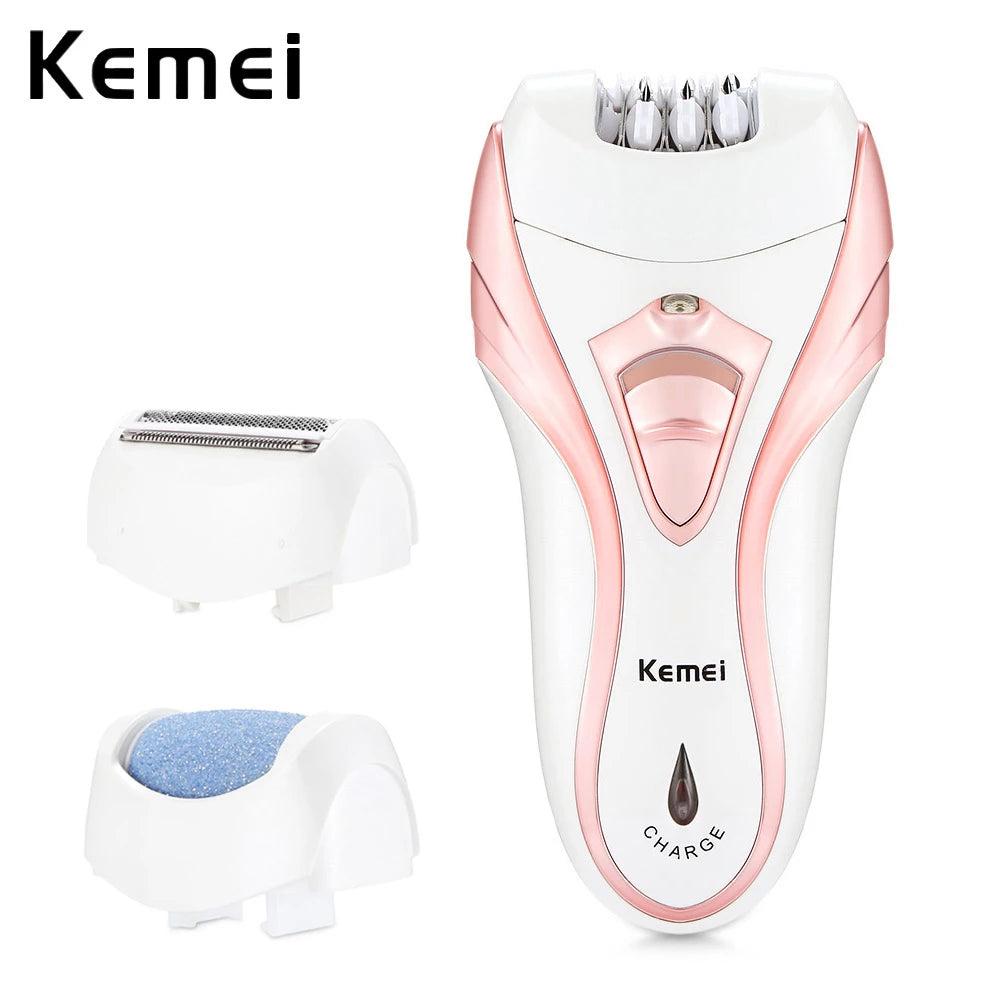 Kemei Km-3010 3 In 1 Rechargeable Electric Hair Remover Epilator