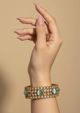 Teal Kundan Cuff