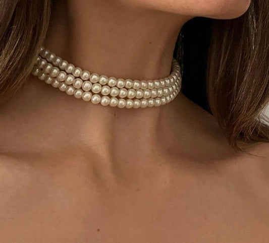 3 Row Pearl Choker