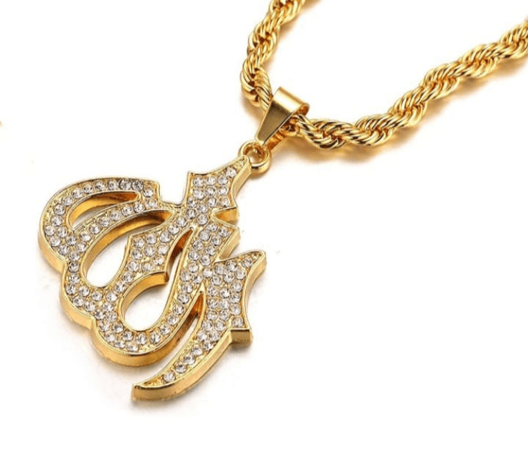 Golden Allah Pendant With Chain