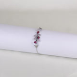 Silver-tone Floral Branch Bracelet