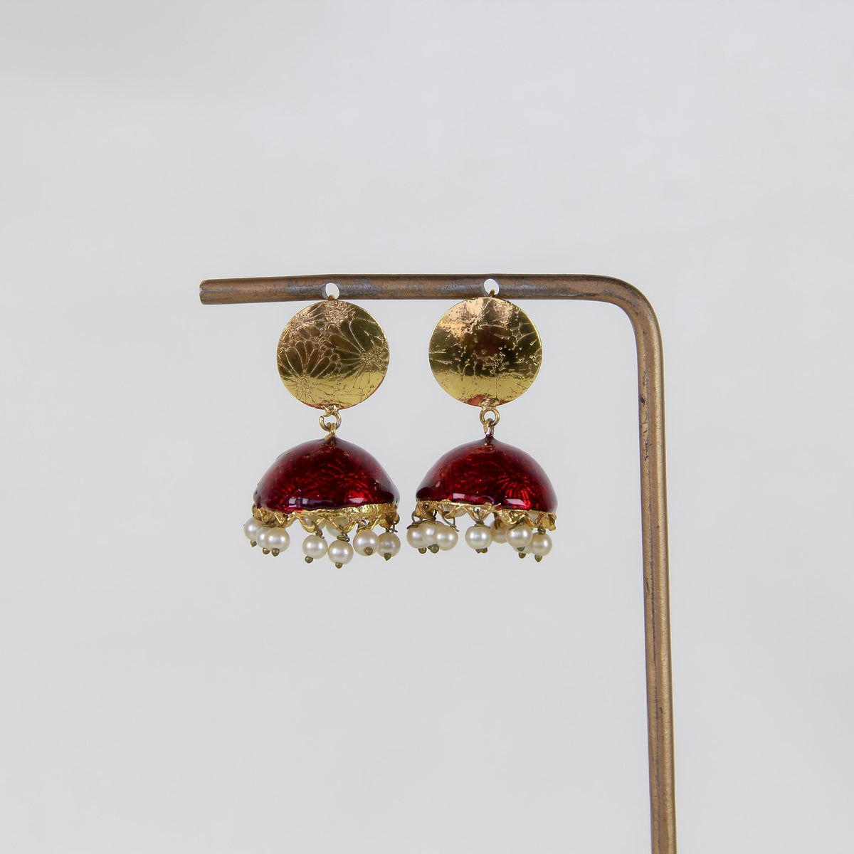 Meenakari Pear Jhumka