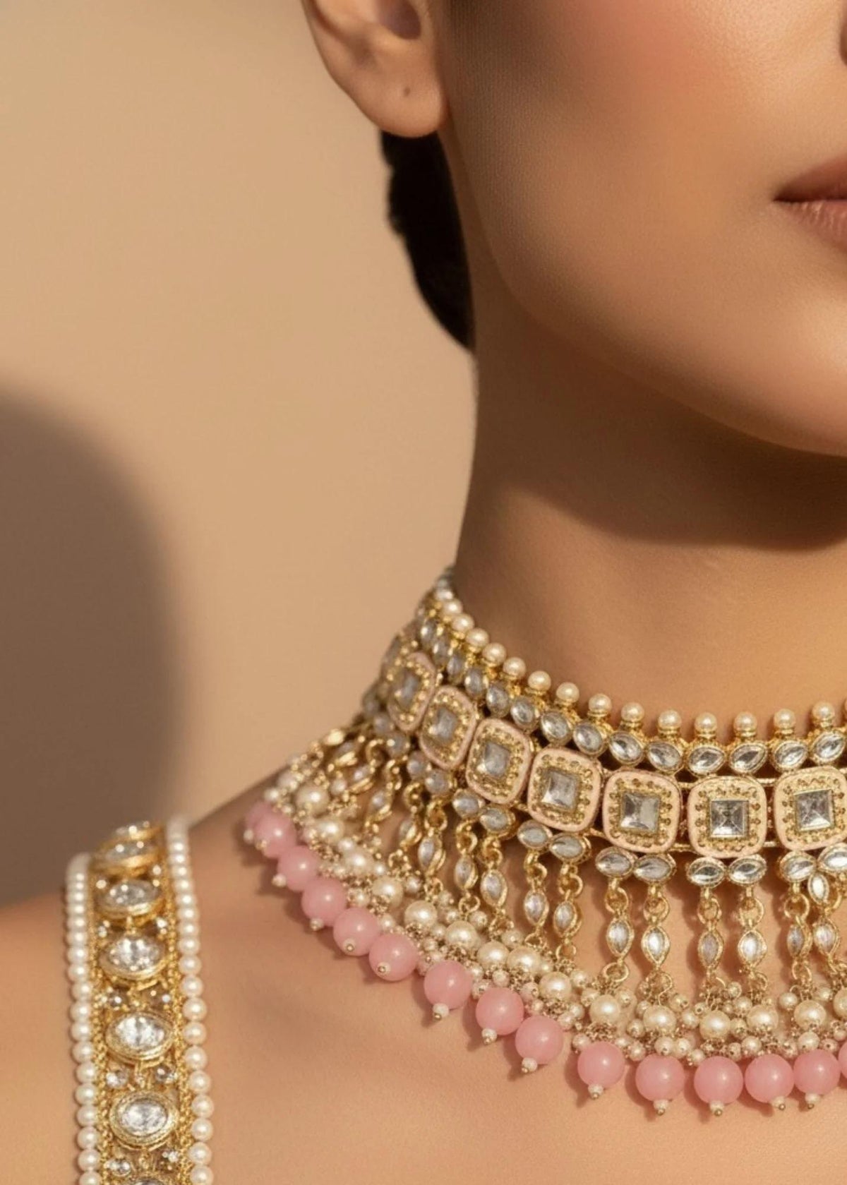 Baby Pink Jhumka Choker