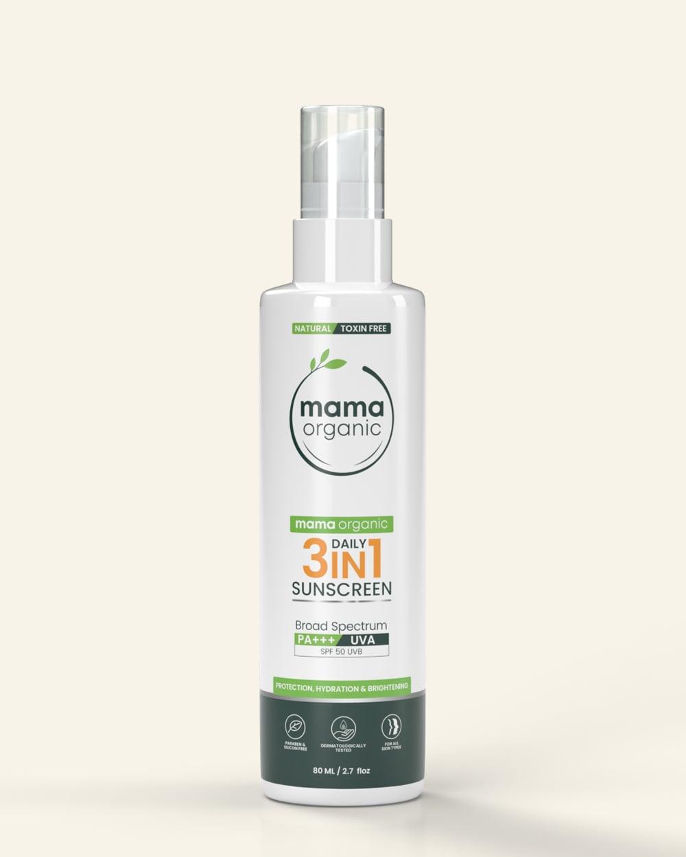 3 In 1 Daily Sunscreen - 80ml Spf 50 Pa+++ For Sun Protection & Skin Brightening