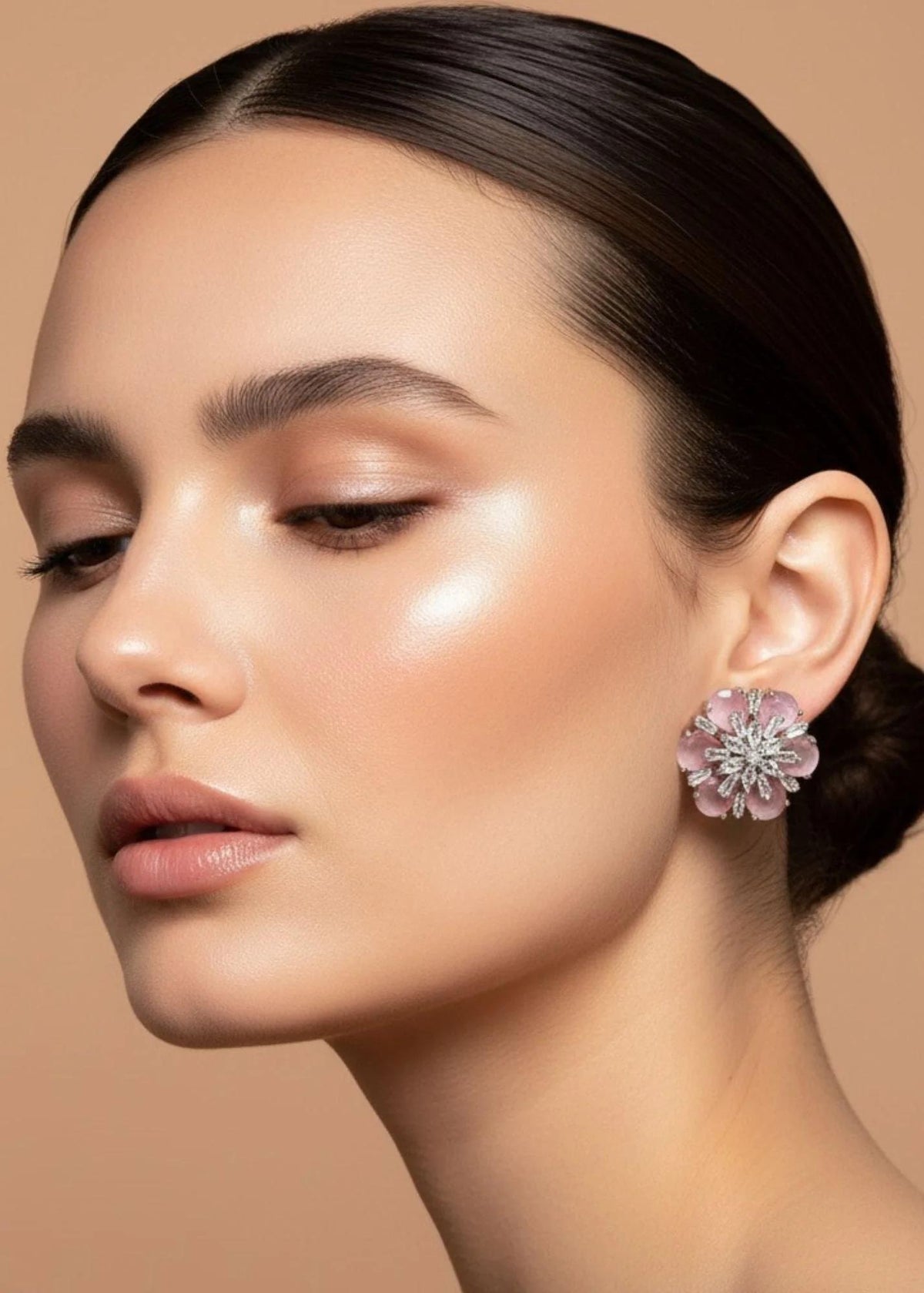 Blush Blossom Crystal Earrings | 1 Carat