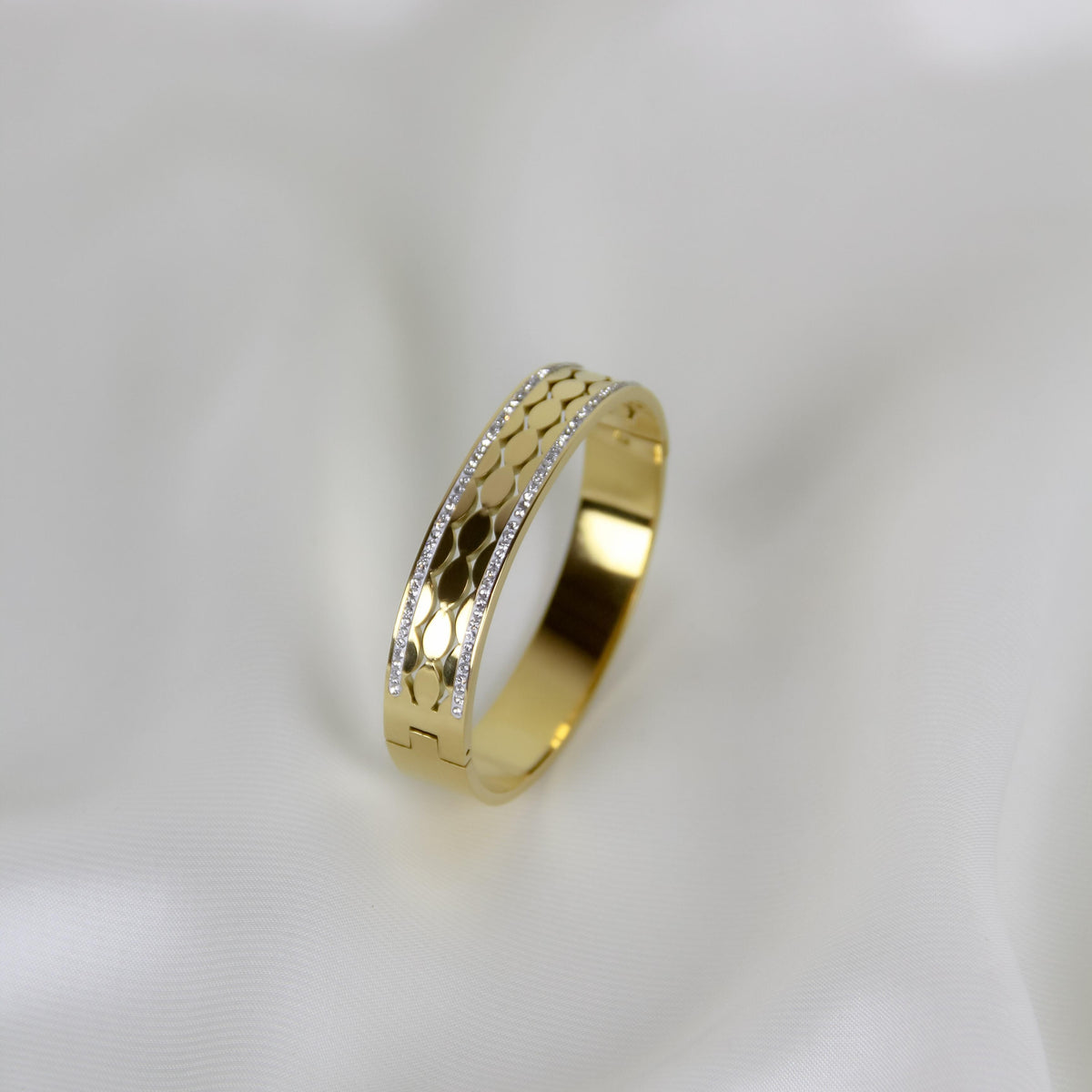 Gold Patterned Crystal Bracelet
