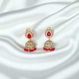 Elegant Red Gold Jhumka