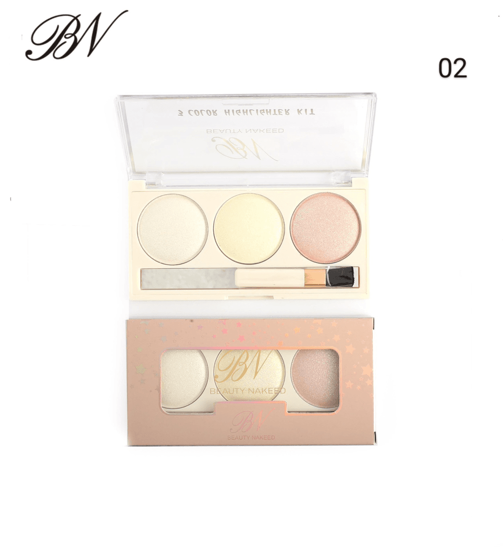 Beauty Nakeed 3 Colour Highligter Kit